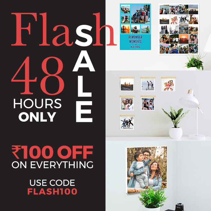 FLASH Sale - Rs.100 OFF, Use code - FLASH100.