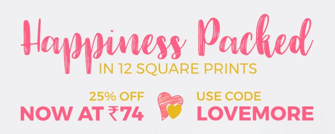 square cards @just Rs. 74, Use Code- LOVEMORE for 25% off.