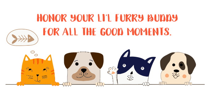 Honor your li'l furry buddy for all the good moments.