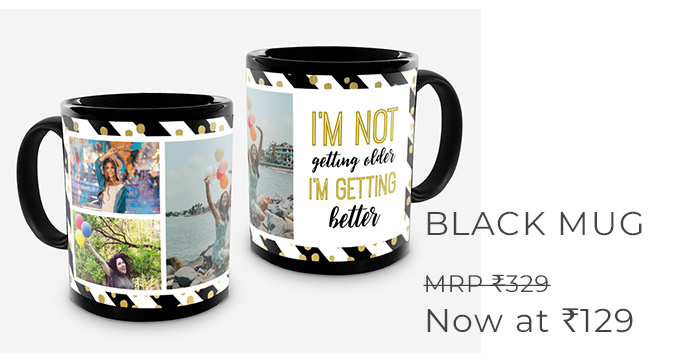 Black Mug- MRP 329 Now at Rs.129