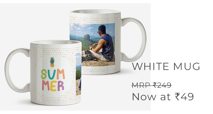 White Mug - MRP 249 Now at Rs. 49