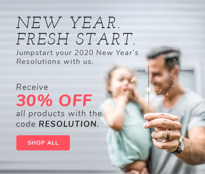 Receive 30% off all products with the code RESOLUTION.